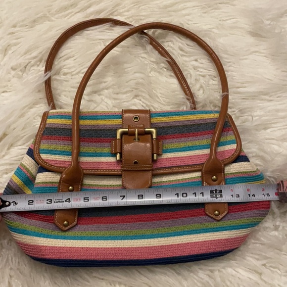 Rainbow 🌈 straw/wicker like unique custom colorful handbag purse shoulder bag - Picture 6 of 11